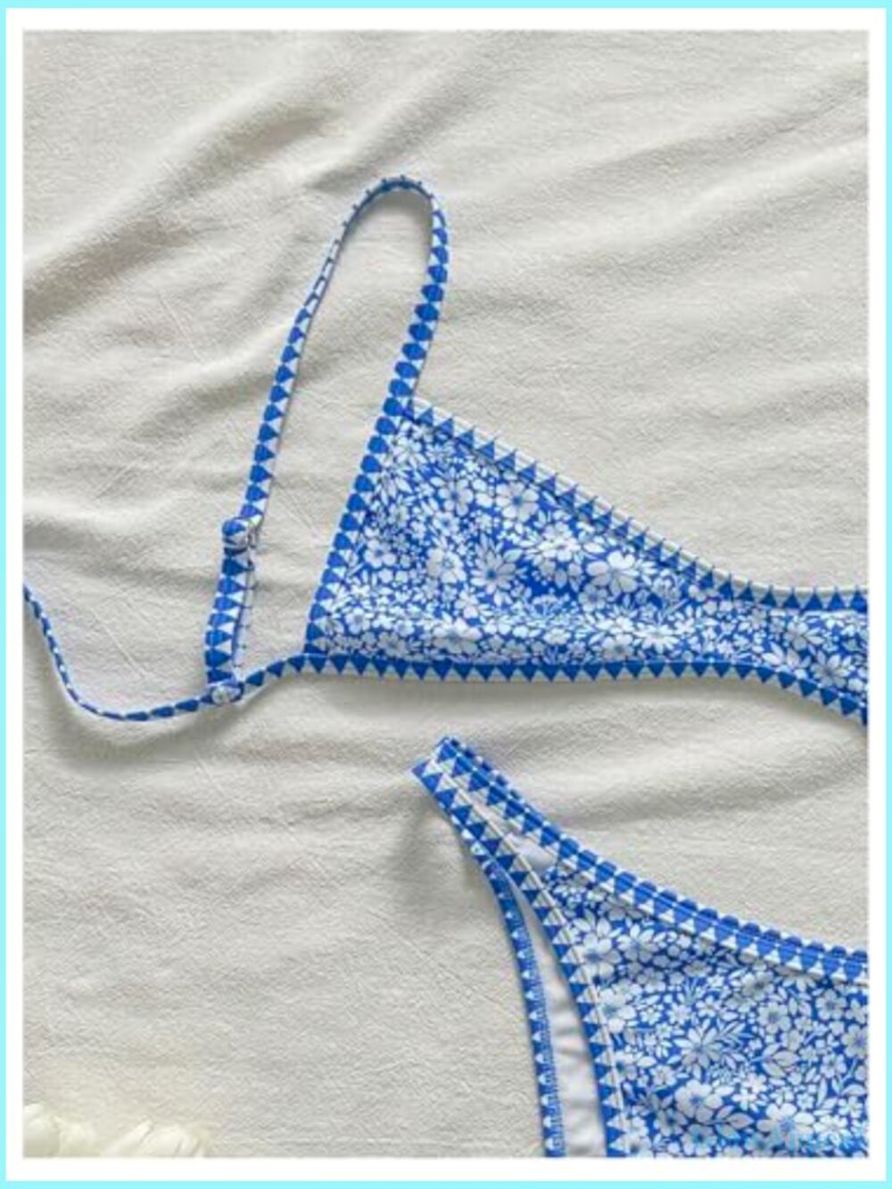 Floral Print Bikini Set Spaghetti Strap Two Piece Swimsuit - Picture 4 of 5